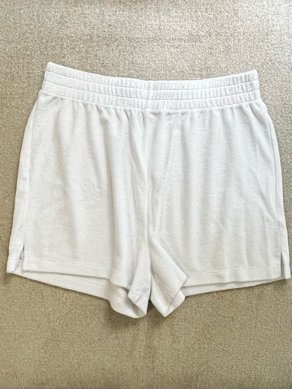 Reformation White Terry Athletic Shorts Large